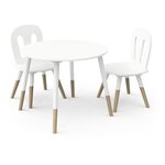 Set enfant 1 table 2 chaises blanc LINIA