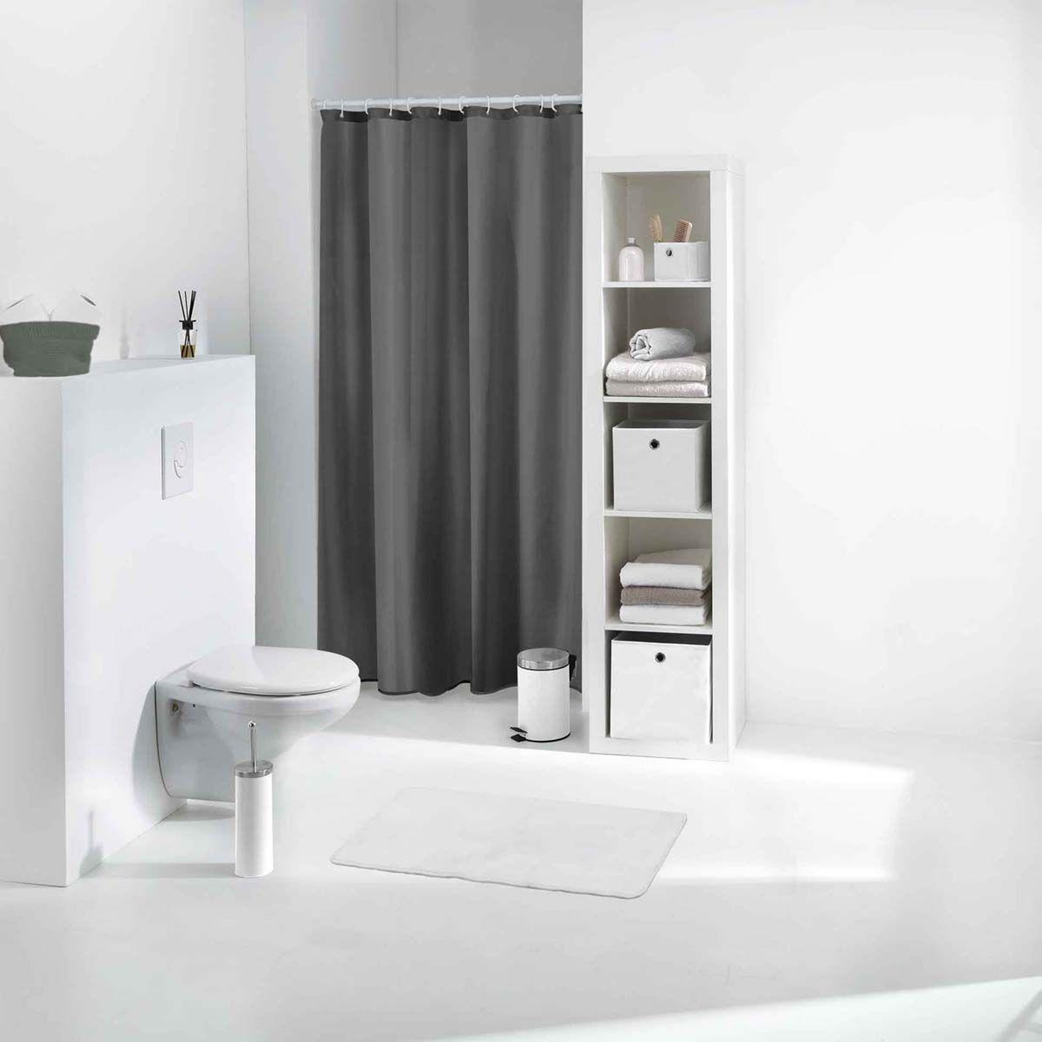 Voir la diapositive 2 : Douceur d'Intérieur Rideau de douche peva  vitamine ii  180x200cm anthracite