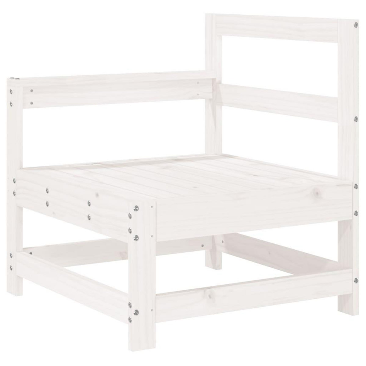 VIDAXL Canape d'angle de jardin blanc bois de pin massif