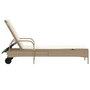 Voir la diapositive 5 : VIDAXL Chaise longue avec roues et coussin beige resine tressee