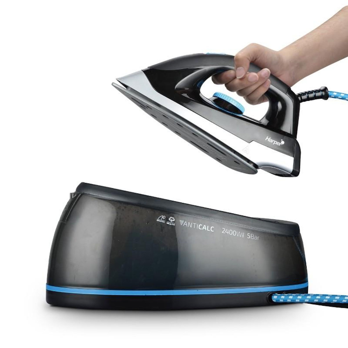 Harper Harper - Cv_aquapro55 - Centrale Vapeur 5 Bars - 2400w - Réservoir 1,8l - Semelle Céramique