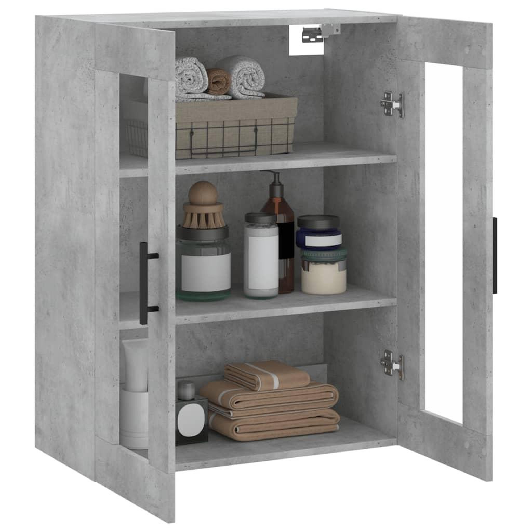 Voir la diapositive 5 : VIDAXL Armoire murale gris beton 69,5x34x90 cm
