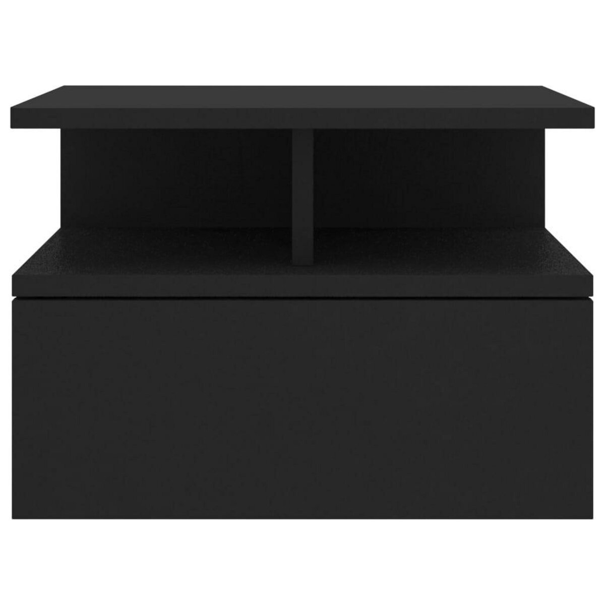 VIDAXL Tables de chevet flottantes 2 pcs Noir Bois d'ingenierie