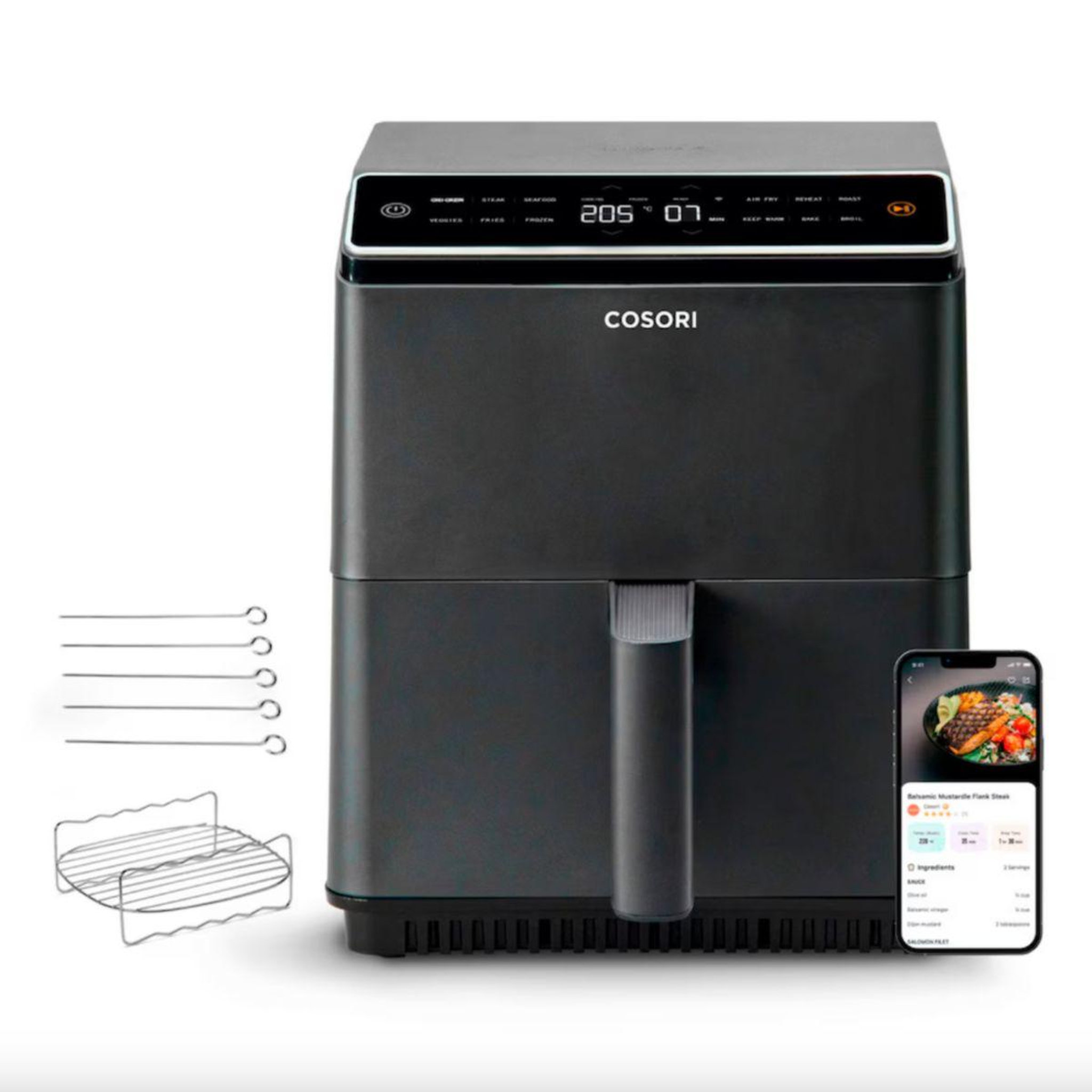 Voir la diapositive 1 : COSORI Friteuse sans huile Dual Blaze Noir + grille