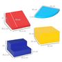 Voir la diapositive 3 : HOMCOM 4 blocs de construction en mousse XL - modules de motricité - jouets éducatifs - certifiés normes EN71-1-2-3 - mousse EPE revêtement PU bleu rouge jaune