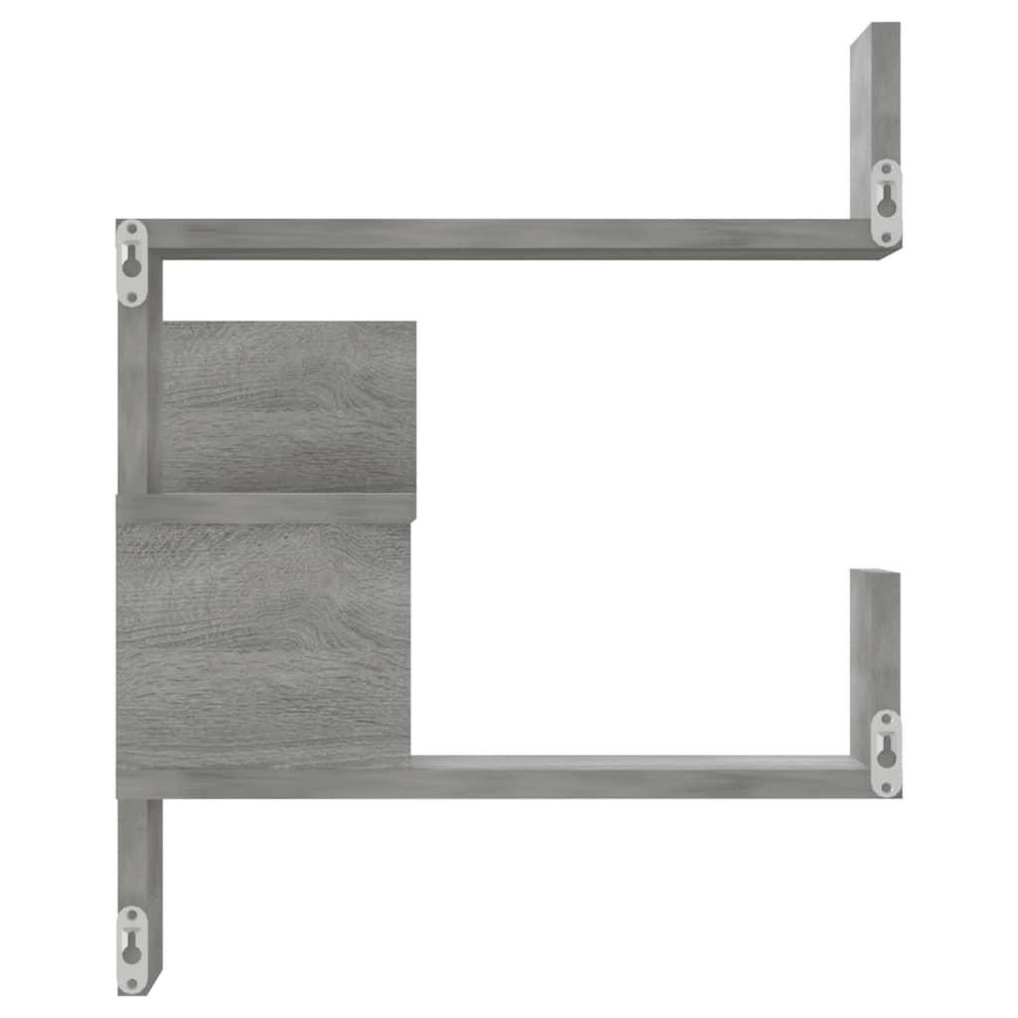 Voir la diapositive 5 : VIDAXL Etageres d'angle murales 2 pcs Sonoma gris 40x40x50 cm Bois