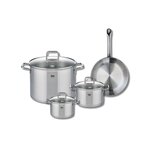 ELO Ensemble de 1 Poêle de cuisson 24 cm et 3 faitouts 14, 16 et 26 cm Elo Profi Citrin