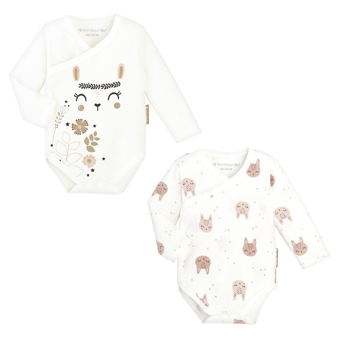 Body bébé croisé manches courtes - lot de 2