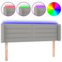 Voir la diapositive 2 : VIDAXL Tete de lit a LED Gris clair 147x16x78/88 cm Tissu