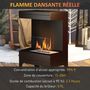 Voir la diapositive 5 : HOMCOM Cheminée bioéthanol sur pied - 0,9L - 38 x 22 x 54 cm - acier inox. noir verre trempé