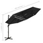 Voir la diapositive 6 : VIDAXL Parasol de jardin a 4 niveaux avec mat en aluminium noir 3x3 m