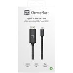 XTREMEMAC Adaptateur HDMI type C - HDMI male 2m nylon tressé gris