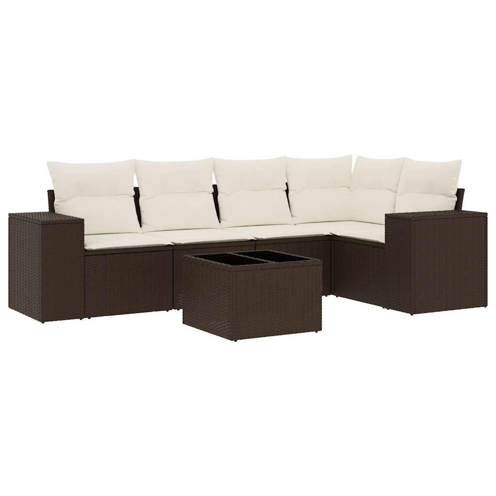 Voir la diapositive 2 : VIDAXL Salon de jardin avec coussins 6 pcs marron resine tressee