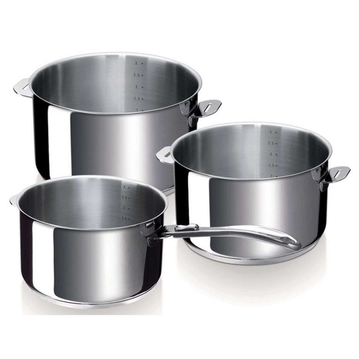 Beka Série de 3 casseroles inox 16/18/20cm + 1 manche - 12326974