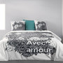 Voir la diapositive 5 : ATELIER DU COTON Housse de couette 240x220 Avec Amour + 2 taies coton bio 47 fils