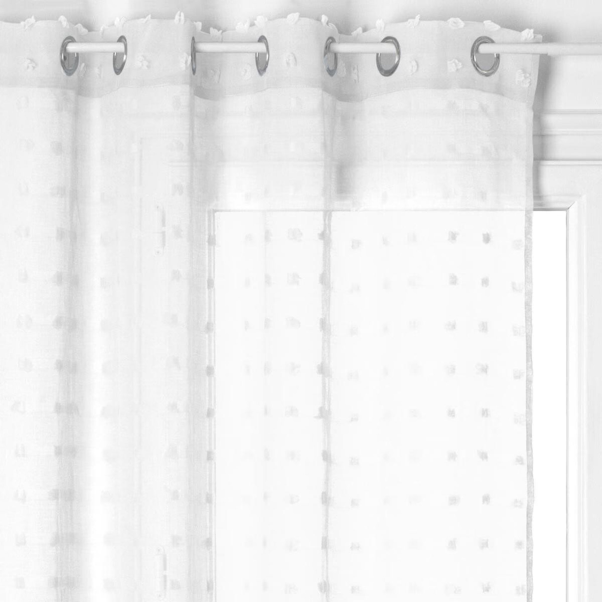 Voir la diapositive 2 : ATMOSPHERA Rideau voilage  lily  140x240cm blanc