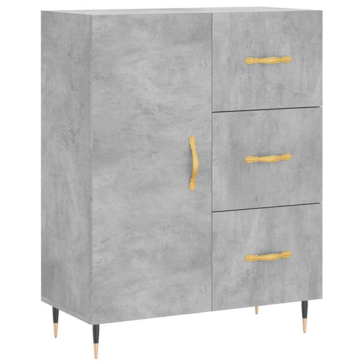 VIDAXL Buffet gris beton 69,5x34x90 cm bois d'ingenierie