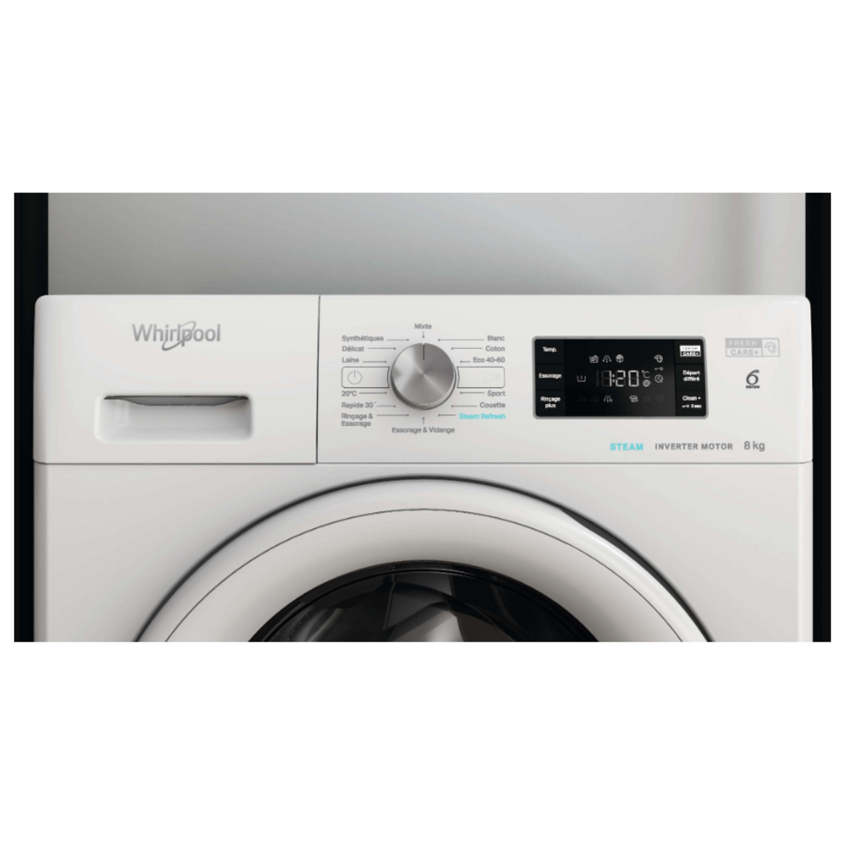 Whirlpool Lave-linge hublot 8kg 1400 tours/min - FFBS8469WVFR
