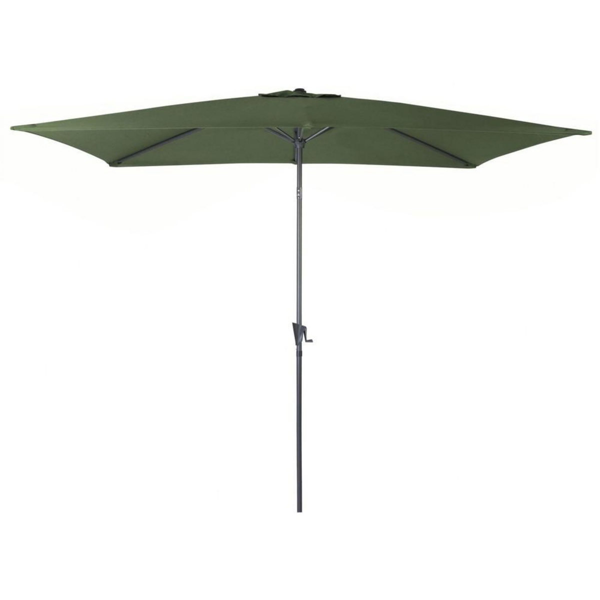 Proloisirs Parasol de jardin droit inclinable Manivelle 3 x 2 m en Aluminium et acier - kaki
