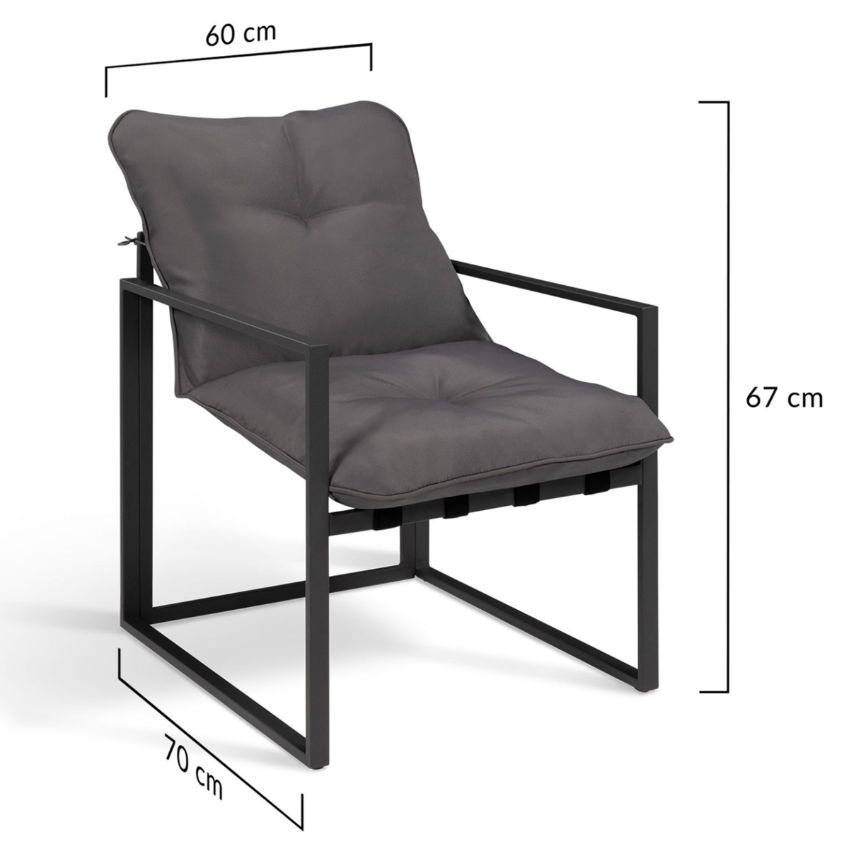 ID MARKET Salon de jardin bas NAIROBI 8 places salon d'angle en acier gris anthracite