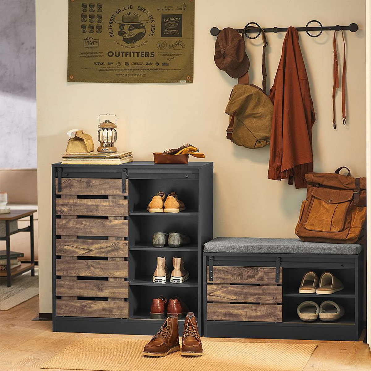 SOBUY SoBuy - Meuble À Chaussures à une porte - Industriel - FSB65