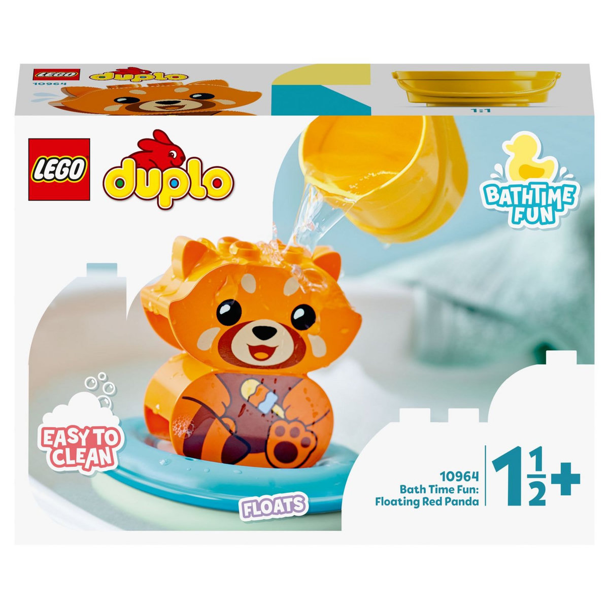 LEGO Duplo 10964 Jouet de bain : Panda rouge flottant, Set Baignoire pour Bébés et Enfants
