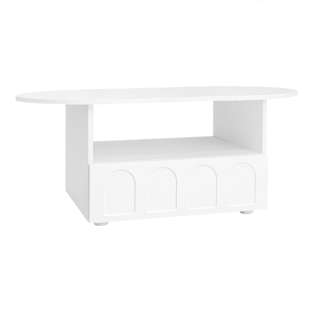 MERAX Table Basse Avec 1 Tiroir Et 1 Nich Blanc
