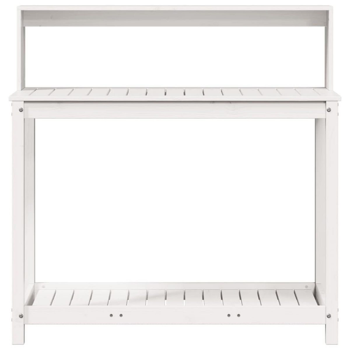 VIDAXL Table de rempotage avec etageres blanc bois massif de pin