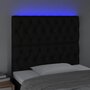 Voir la diapositive 3 : VIDAXL Tete de lit a LED Noir 100x7x118/128 cm Tissu