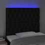 Voir la diapositive 3 : VIDAXL Tete de lit a LED Noir 100x7x118/128 cm Tissu
