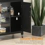 Voir la diapositive 6 : HOMCOM Desserte de cuisine style contemporain - porte, tiroir, 3 étagères - poignées métal MDF noir plateau bois hévéa