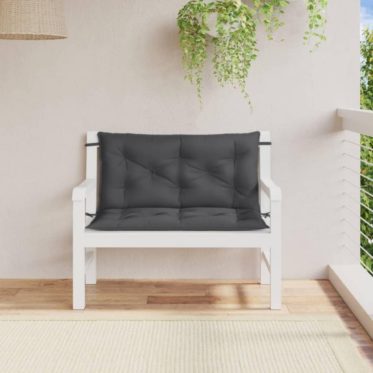 VIDAXL Coussins de banc de jardin lot de 2 anthracite melange tissu