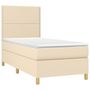 Voir la diapositive 3 : VIDAXL Sommier a lattes de lit et matelas et LED Creme 80x200cm Tissu
