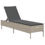 Voir la diapositive 2 : VIDAXL Chaise longue avec coussin gris clair resine tressee
