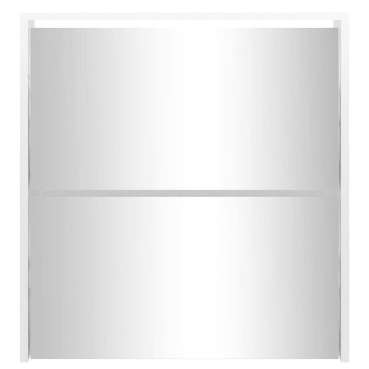 VIDAXL Armoire a chaussures miroir 2 niveaux Blanc brillant 63x17x67cm