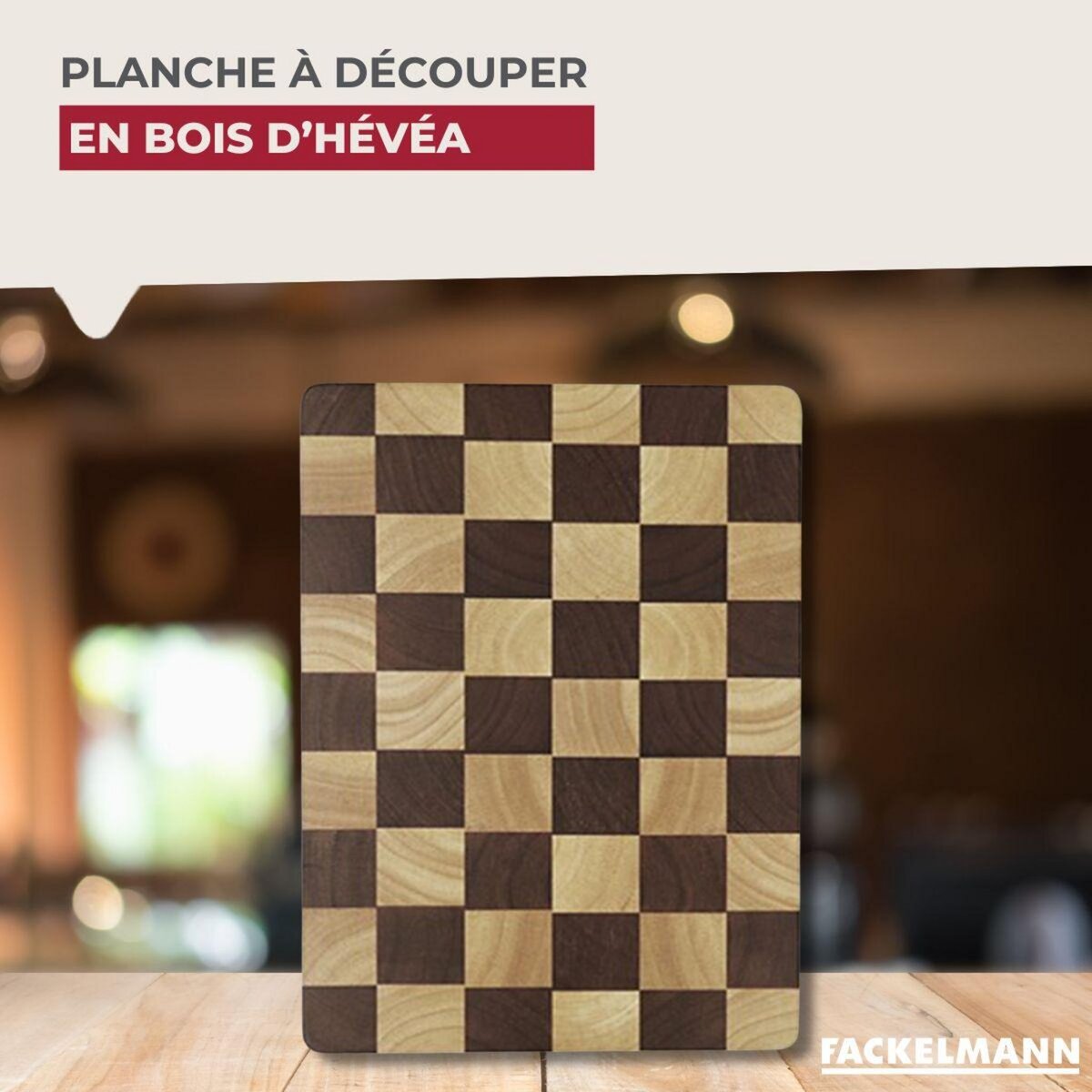 Fackelmann Planche à découper en hévéa Fackelmann Boissellerie