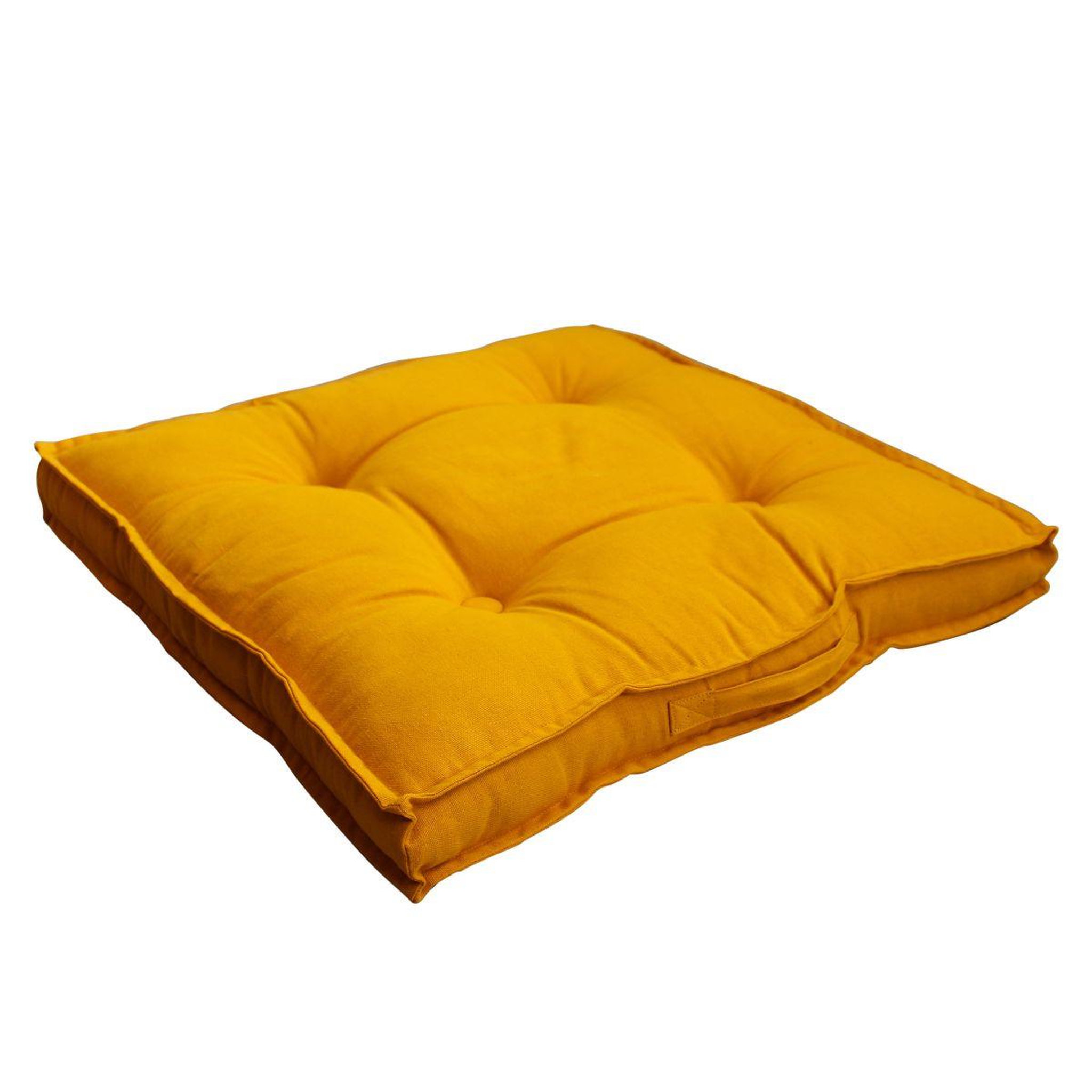 Voir la diapositive 3 : ENJOY HOME Coussin de sol uni  panama  50x50cm moutarde