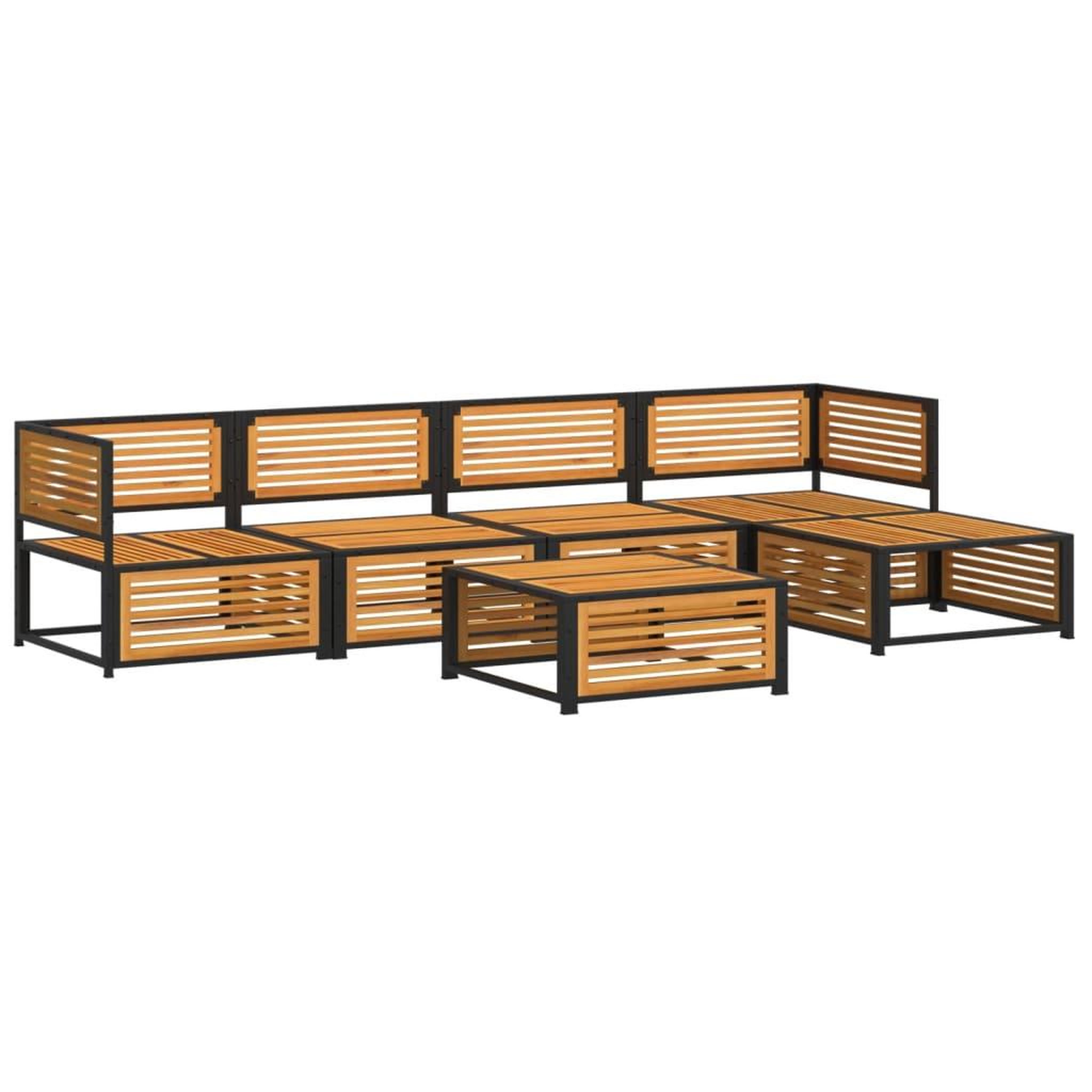 Voir la diapositive 3 : VIDAXL Salon de jardin avec coussins 6 pcs bois d'acacia solide