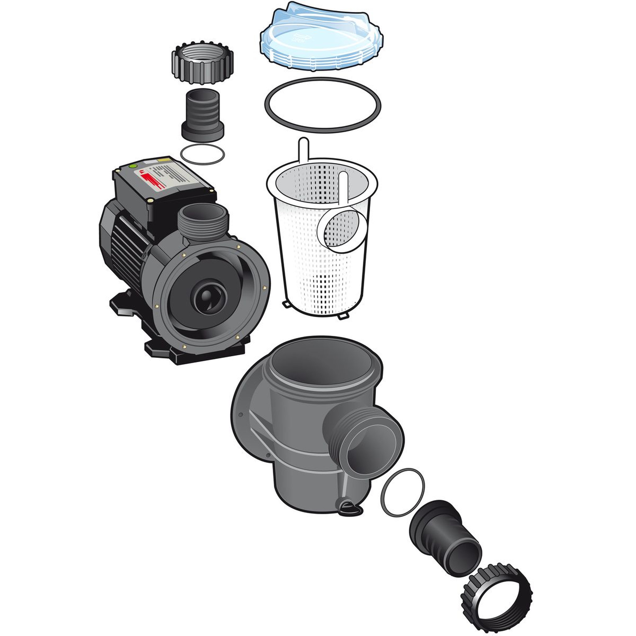 Voir la diapositive 2 : UBBINK Pompe filtration piscine - 5-400l/h - POOLMAX® TP35