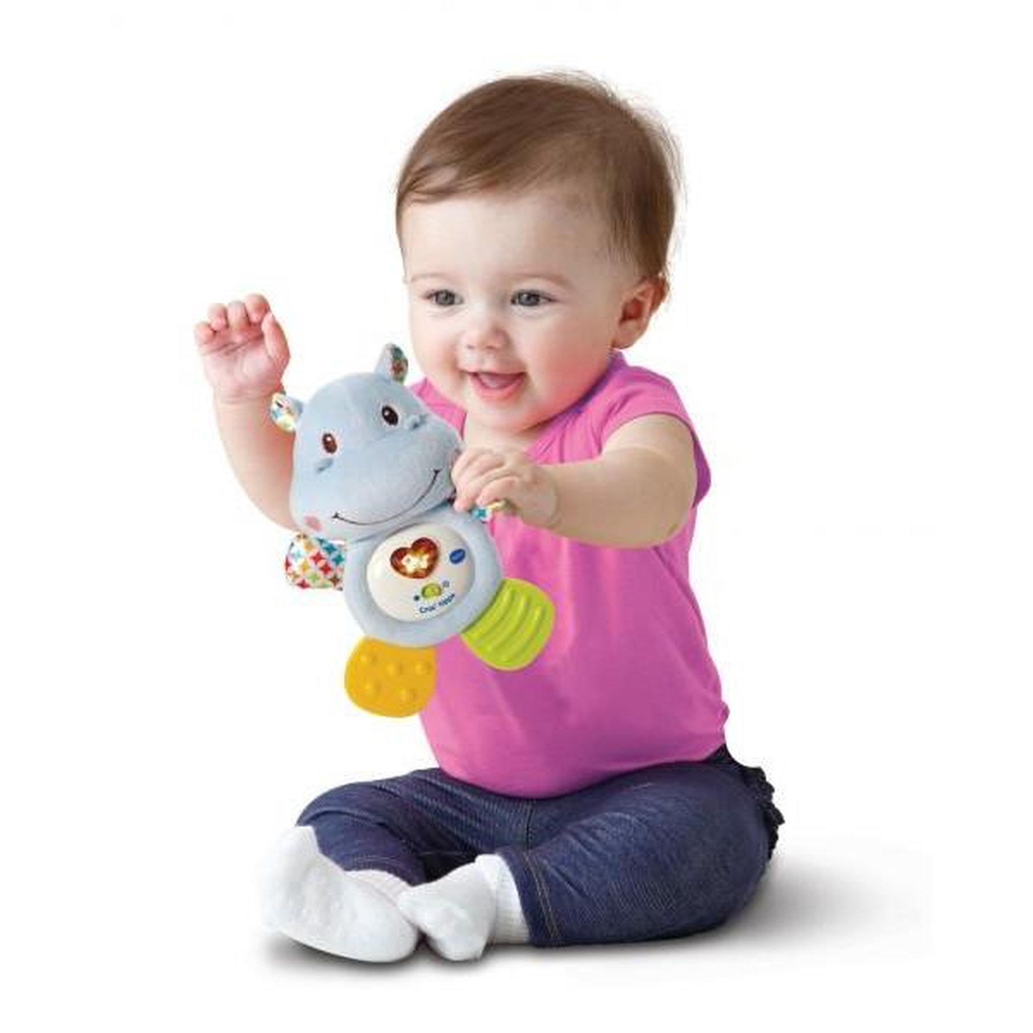 Voir la diapositive 2 : VTECH BABY VTECH BABY - Hochet Croc'Hippo - Peluche Texturée Bleue