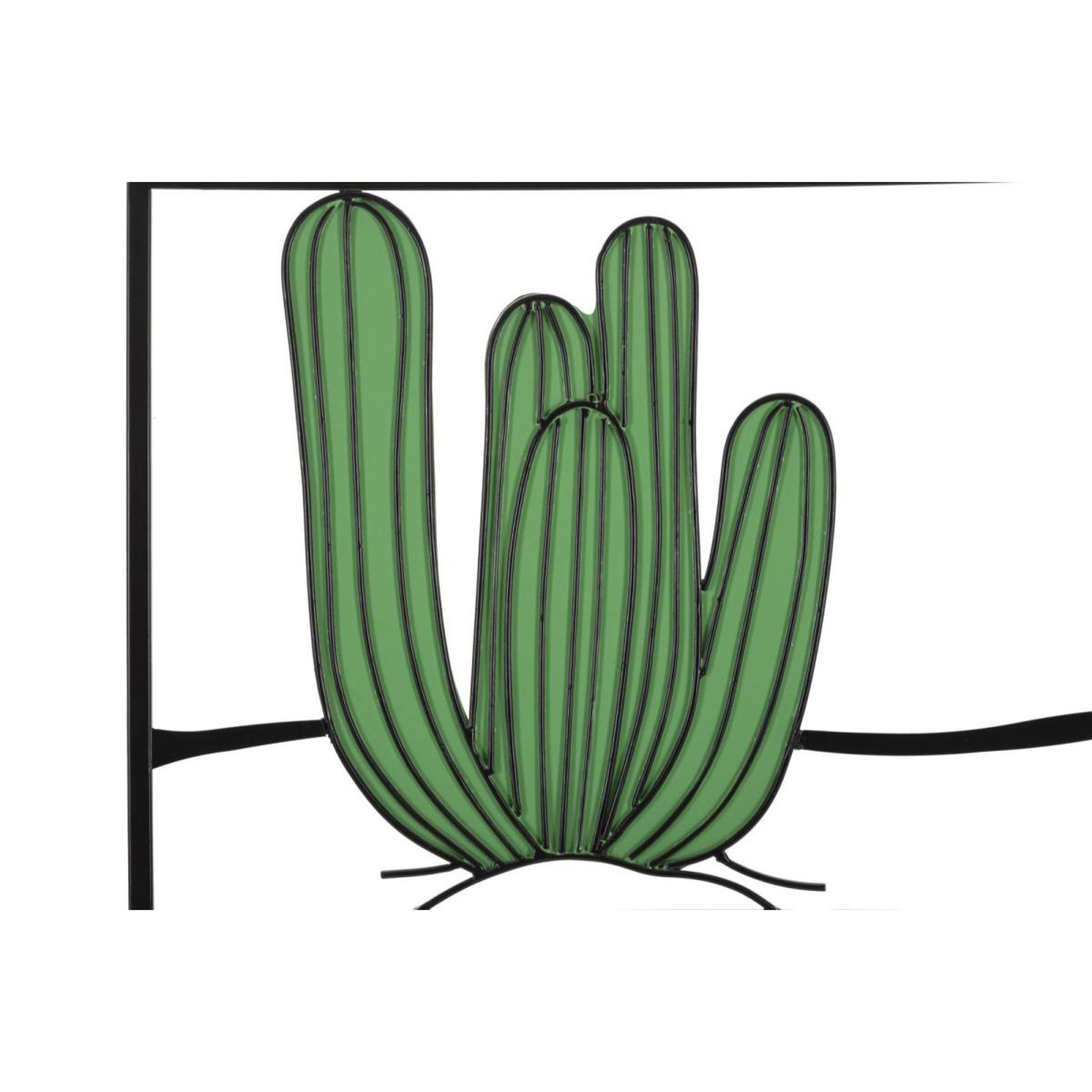 Voir la diapositive 2 : Paris Prix Décoration murale encadrée en métal  cactus  60cm vert & noir
