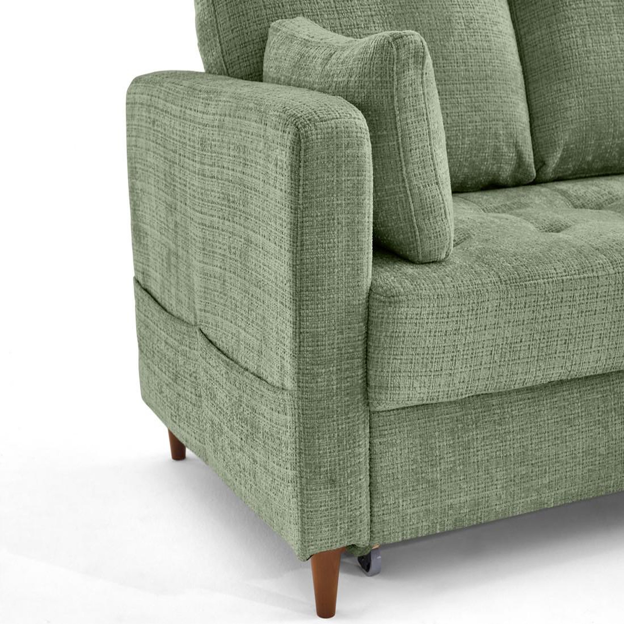 Voir la diapositive 6 : LISA DESIGN Anna - canapé d'angle droit 5 places convertible en velours texturé