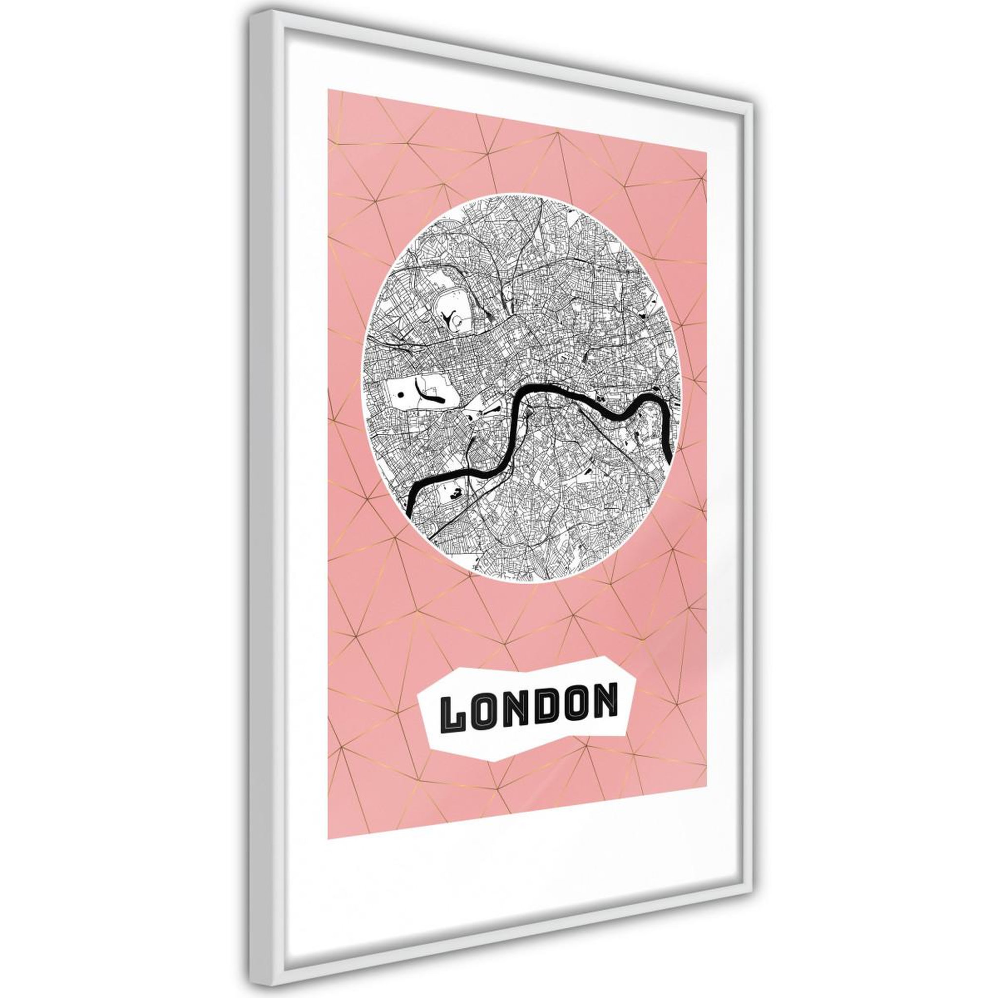 Paris Prix Affiche murale encadrée  city map london pink