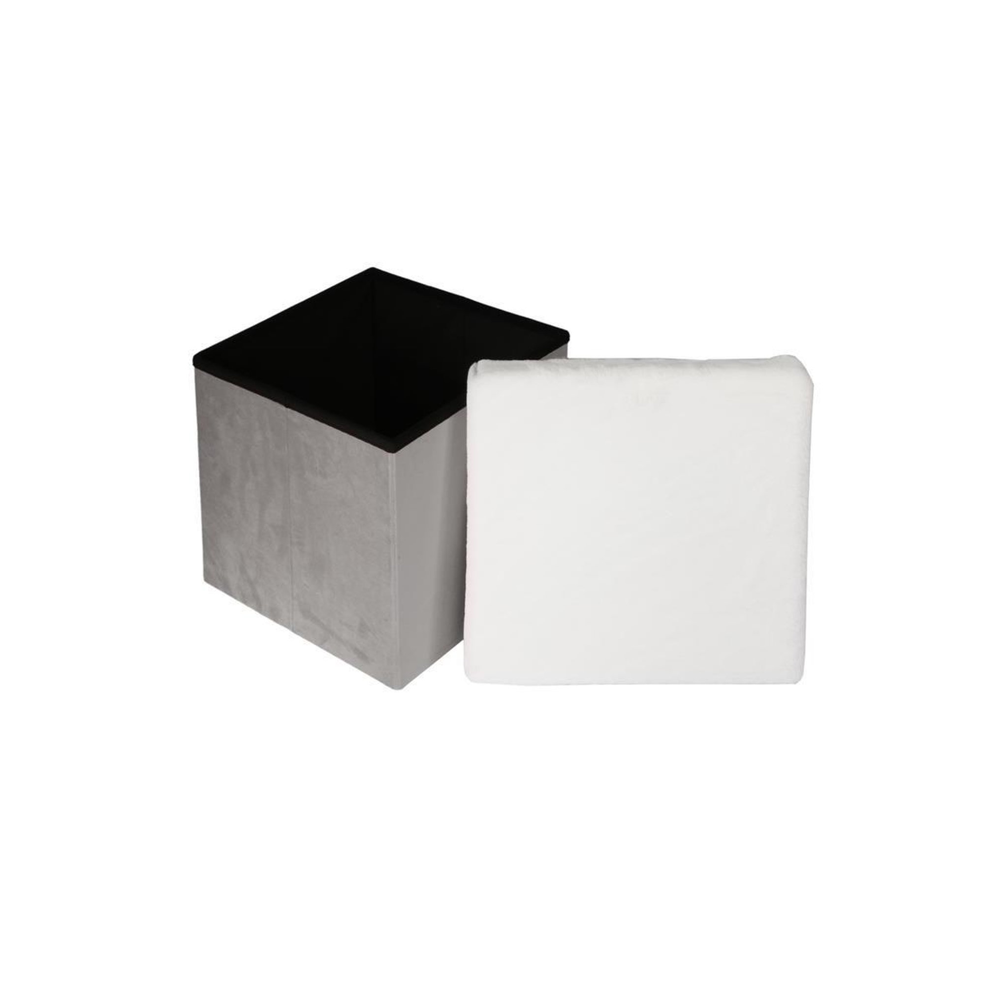 Voir la diapositive 2 : HOME DECO KIDS Pouf & Coffre de Rangement  Léo  38cm Gris