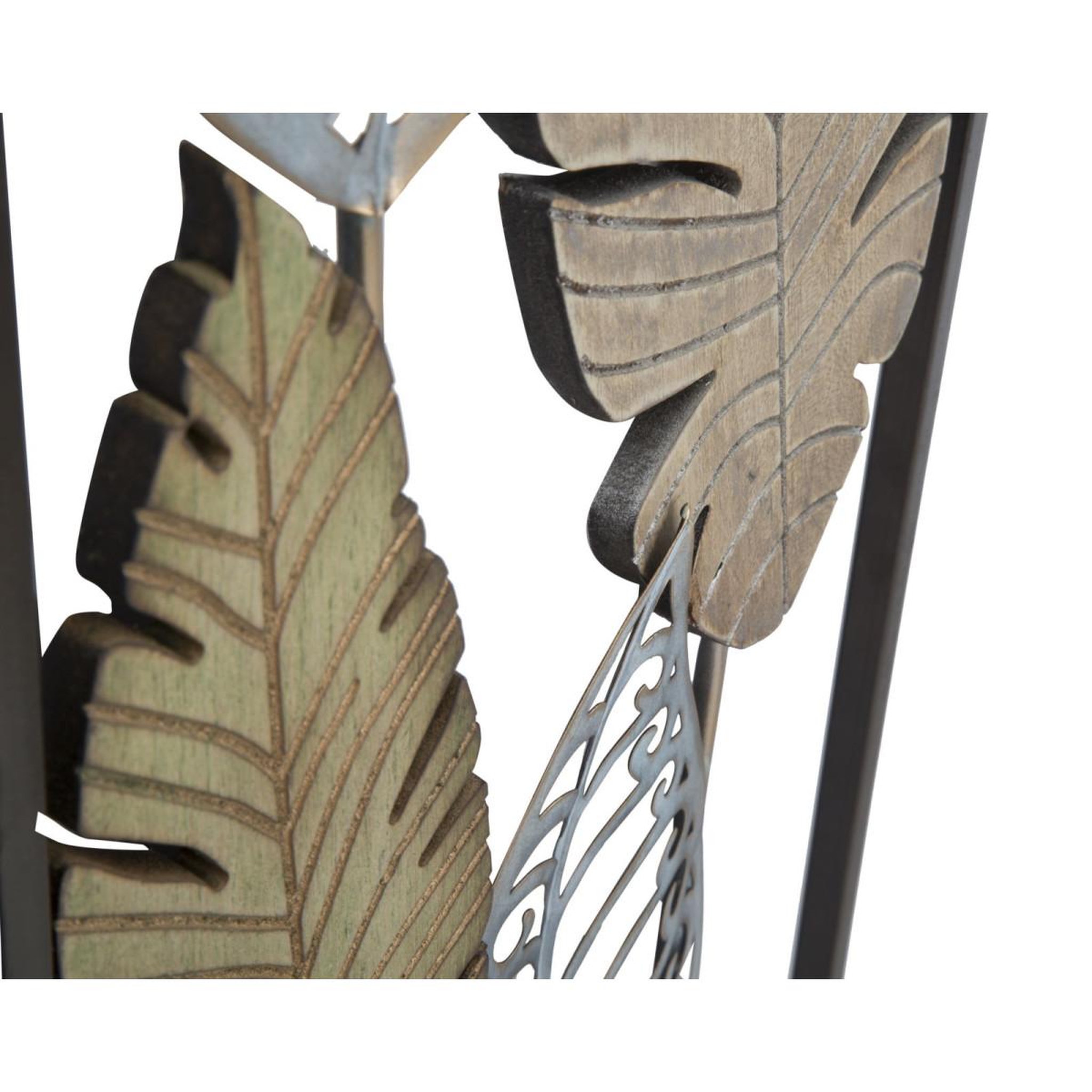 Voir la diapositive 5 : Paris Prix Déco murale encadrée en métal  foglie  99cm argent & or