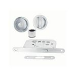 CENTRALE BRICO Kit de poignées porte coulissante rond zamak nickelé gris