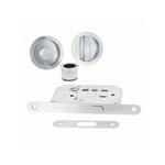 CENTRALE BRICO Kit de poignées porte coulissante rond zamak nickelé gris