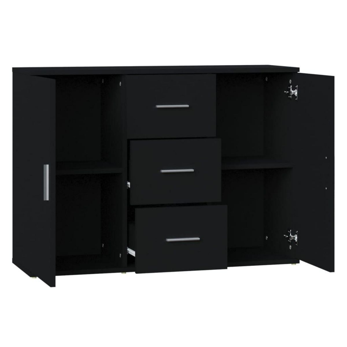 VIDAXL Buffet Noir 91x29,5x65 cm Bois d'ingenierie