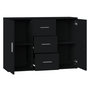 Voir la diapositive 5 : VIDAXL Buffet Noir 91x29,5x65 cm Bois d'ingenierie