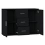 Voir la diapositive 5 : VIDAXL Buffet Noir 91x29,5x65 cm Bois d'ingenierie